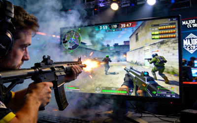 CS:GO Major锦标赛第一视角激烈交火画面